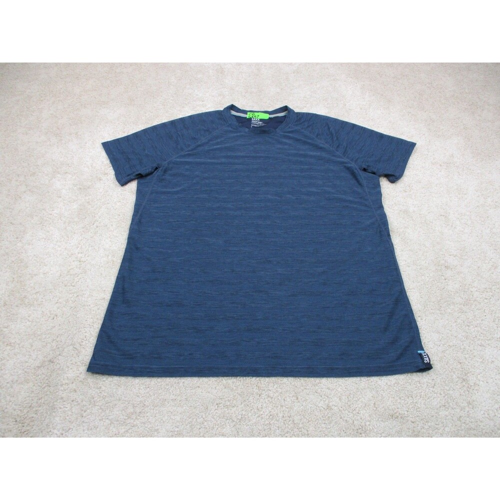 SAXX Shirt Mens Large Blue Droptemp Cooling Mesh Athletic Gym Workout